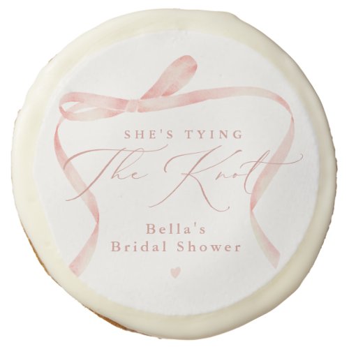 BELLA Blush Bow Shes Tying the Knot Bridal Shower Sugar Cookie