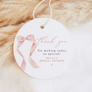 BELLA Blush Bow She's Tying the Knot Thank You Favor Tags
