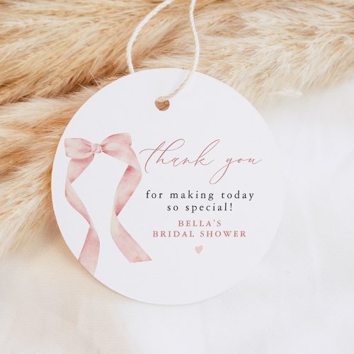 BELLA Blush Bow Shes Tying the Knot Thank You Favor Tags