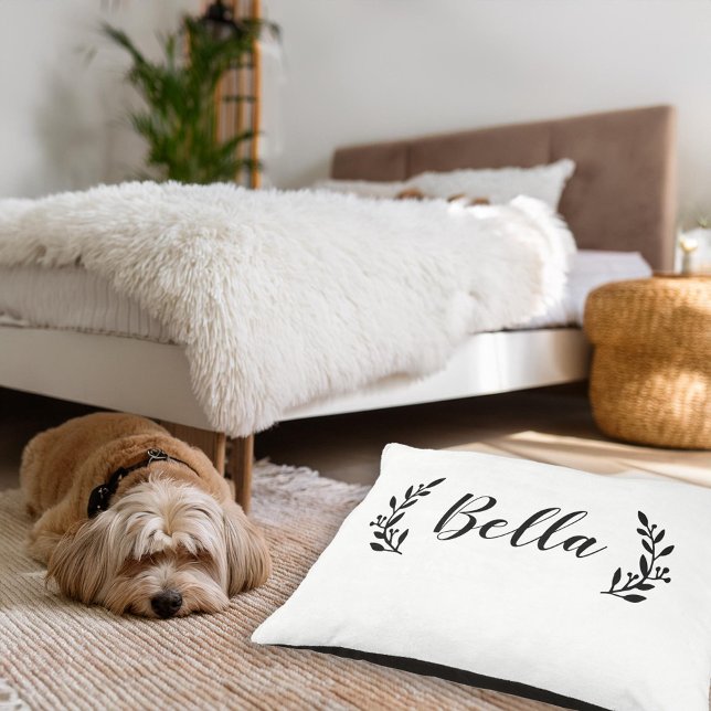 Bella Botanical Monogram | White Pet Bed (Creator Uploaded)