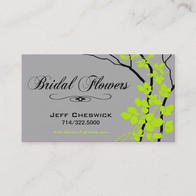 Bella Bridal Floral Arrangements Special Thanks Business Card (Front)