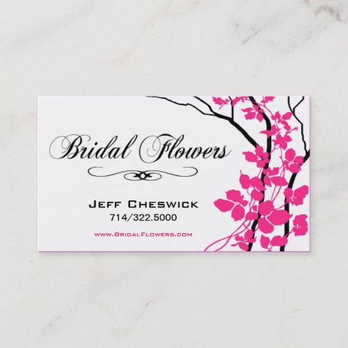 Bella Bridal Floral Arrangements Special Thanks Business Card Template