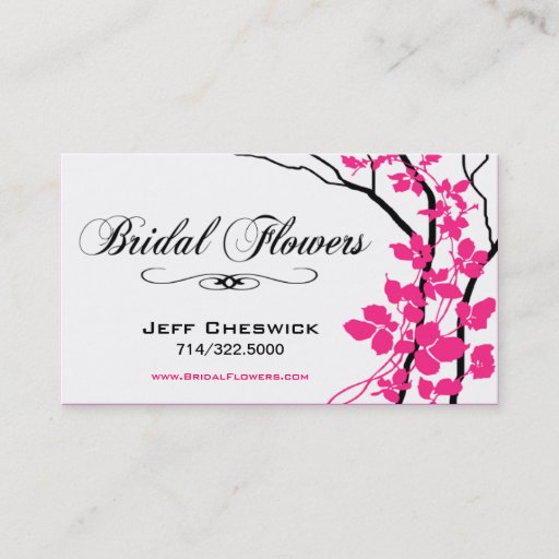 Customizable Bella Bridal Floral Arrangements Special Thanks Business Card Template