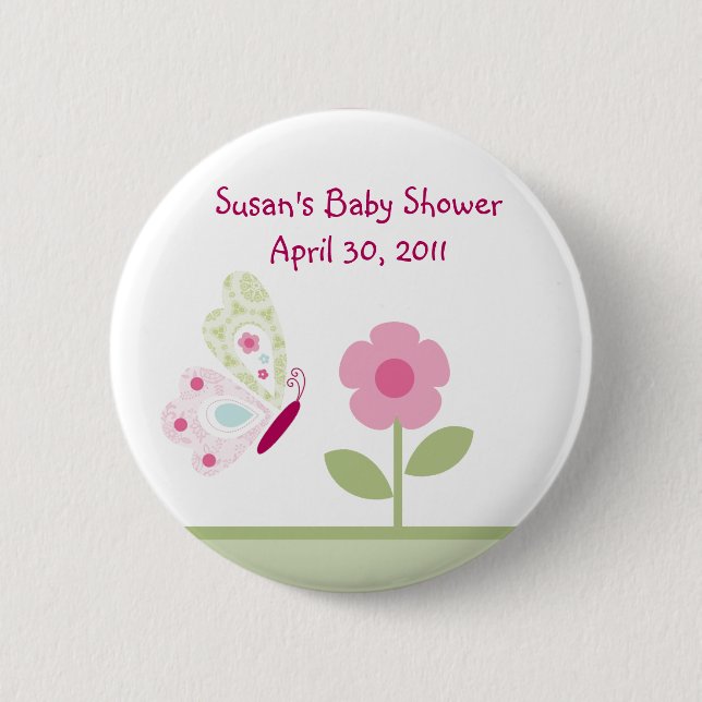 Bella Butterfly Flower Button/Pins Button (Front)