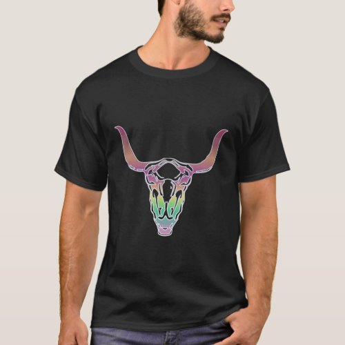 Bella Canvas Goat Skull Rainbow T_Shirt
