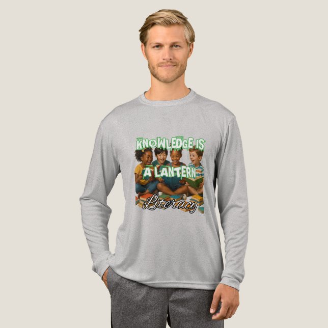 Bella+Canvas Tri-blend Long Sleeve Shirt, Solid Bl Shirt (Full Front)