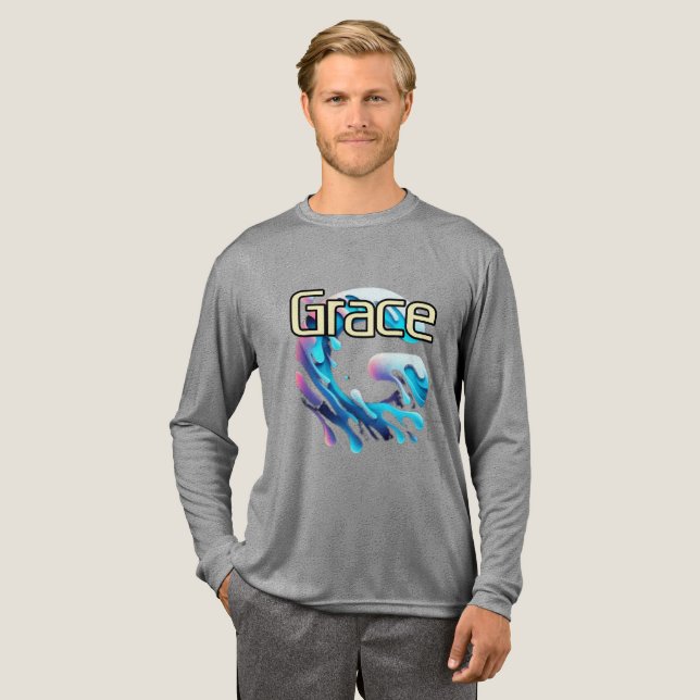 Bella+Canvas Tri-blend Long Sleeve Shirt, Solid Bl Shirt (Full Front)