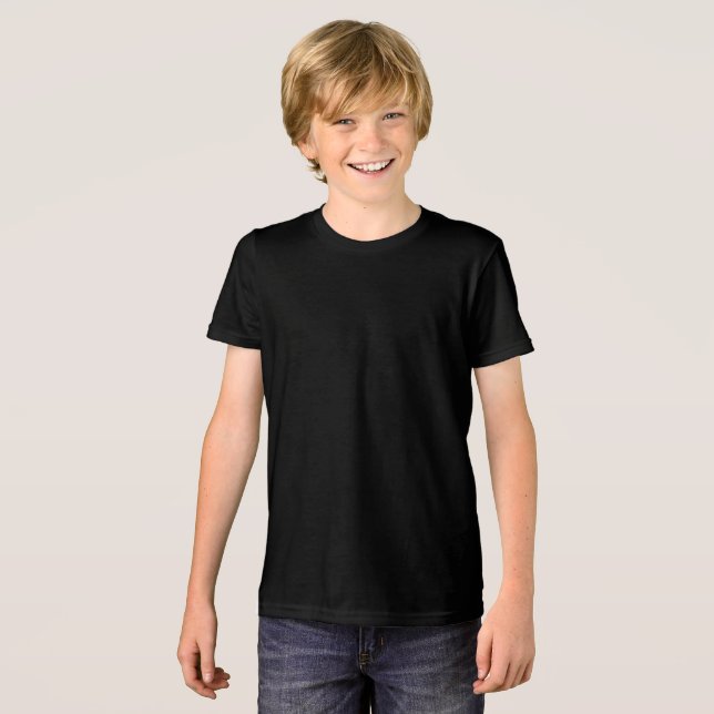 Bella+Canvas Youth Tri-blend T-Shirt, Solid Black, Tri-Blend Shirt (Front Full)
