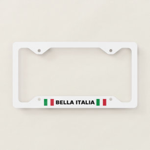 Bella Italia Italy Flag White   License Plate Frame