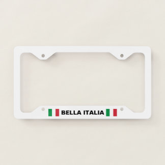Bella Italia Italy Flag White License Plate Frame