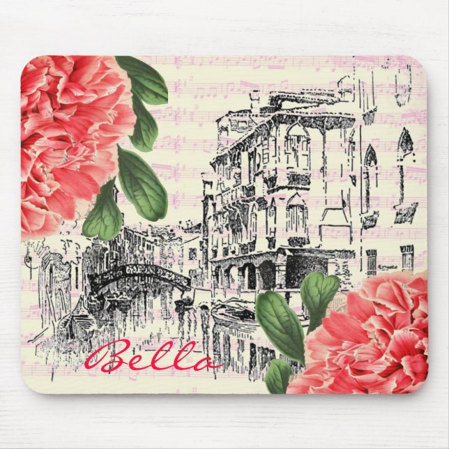 Bella Italy peony mousepad (Front)