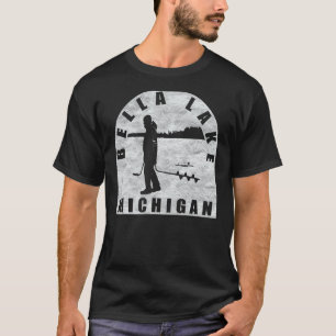 Bella Lake Ice Fishing Michigan T-Shirt