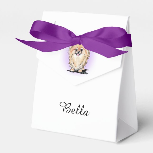 Bella Pomeranian Party Favor Bag Boxes (Front Side)
