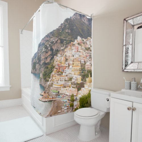 Bella Positano 4 travel wall art  Shower Curtain