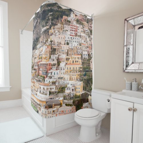 Bella Positano 6 travel wall art  Shower Curtain
