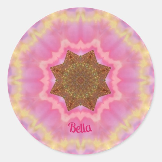 BELLA ~ Pretty In Pink sticker personalized (Front)