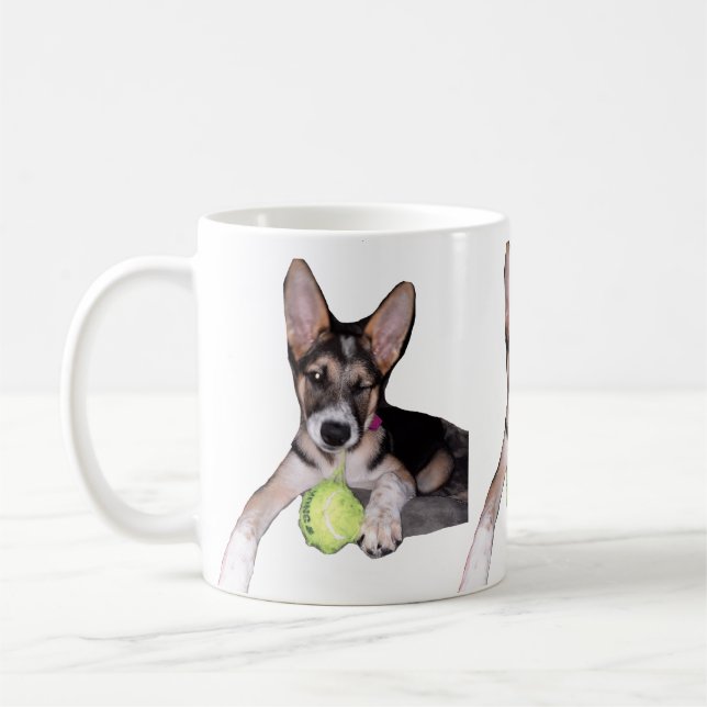 Bella Puppy w/Ball Coffee Mug (Left)