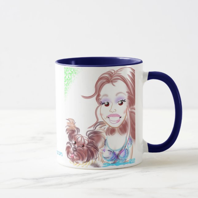 Bella the Crazy Yorkie Baby Caricature Mug 2017 (Right)