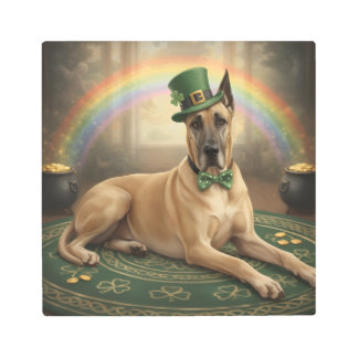 Bella the Great Dane St. Patrick’s Day Leprechaun  Metal Print