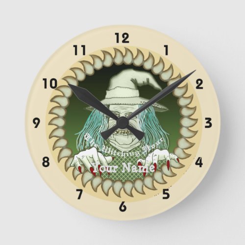 Bella Witch Face custom name  clock