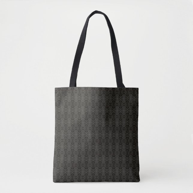 Belladonna Abstract Black and Gray Fluid Art Tote Bag (Front)