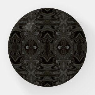 Belladonna Black Abstract Acrylic Fluid Art Paperweight
