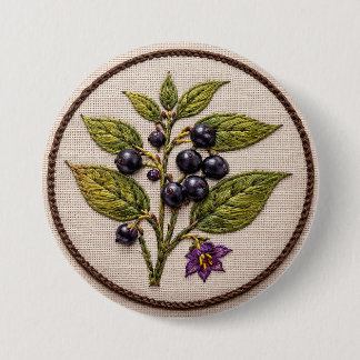 Belladonna Embroidery Large Badge Button