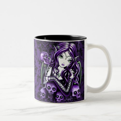 Belladonna Gothic Purple Skull Faerie Mug