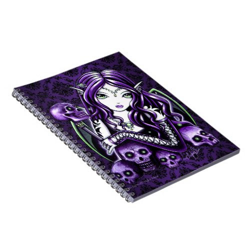 Belladonna Gothic Purple Skull Fairy Notebook