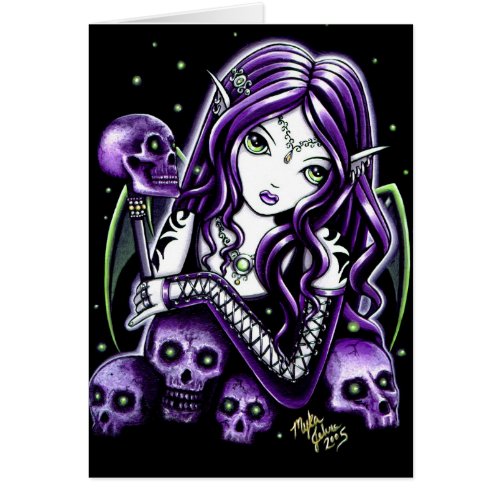 Belladonna Purple Skull Fairy Card