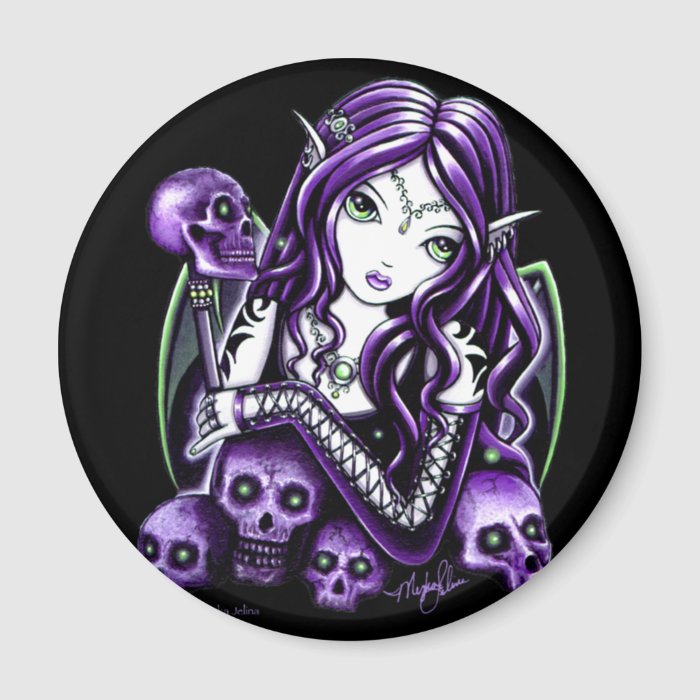 Belladonna Purple Skull Fairy Magnet