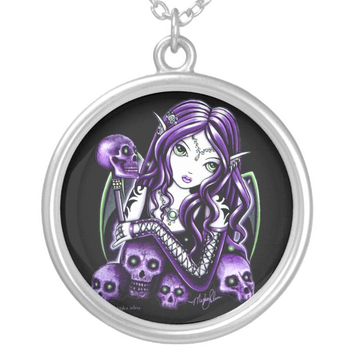 "Belladonna" Purple Skull Fairy Necklace