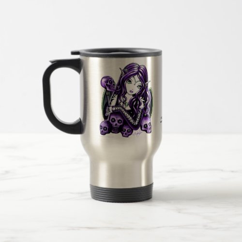 Belladonna Purple Skull Fairy Travel Mug