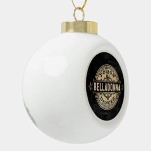 Belladonna Vintage Style Poison Label Ceramic Ball Christmas Ornament