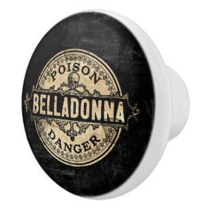Belladonna Vintage Style Poison Label Ceramic Knob
