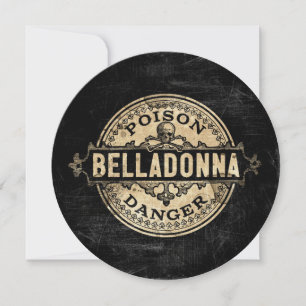 Belladonna Vintage Style Poison Label Invitation