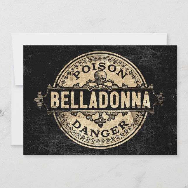 Belladonna Vintage Style Poison Label Invitation (Front)