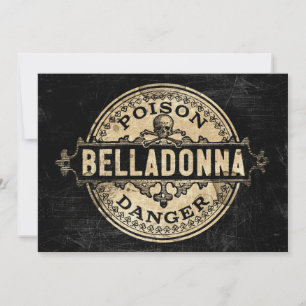 Belladonna Vintage Style Poison Label Invitation