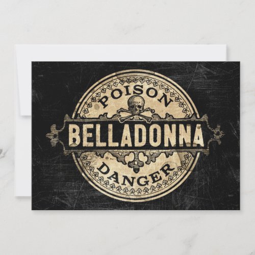 Belladonna Vintage Style Poison Label Invitation
