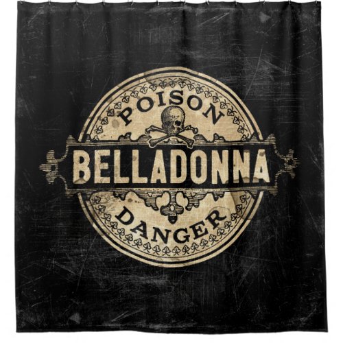 Belladonna Vintage Style Poison Label Shower Curtain