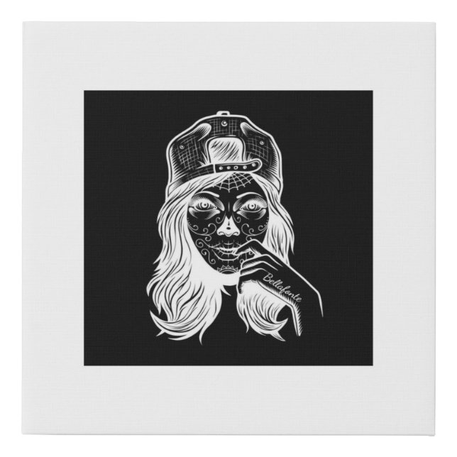 Bellafonta Dead Face Faux Wrapped Canvas (Front)