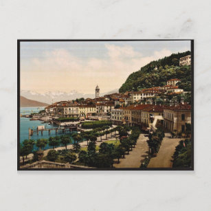 Bellagio, general view, Como, Lake of, Italy vinta Postcard
