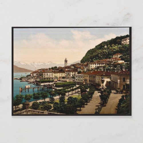 Bellagio general view Como Lake of Italy vinta Postcard