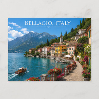 Bellagio Italy Lake Como Scenic Postcard