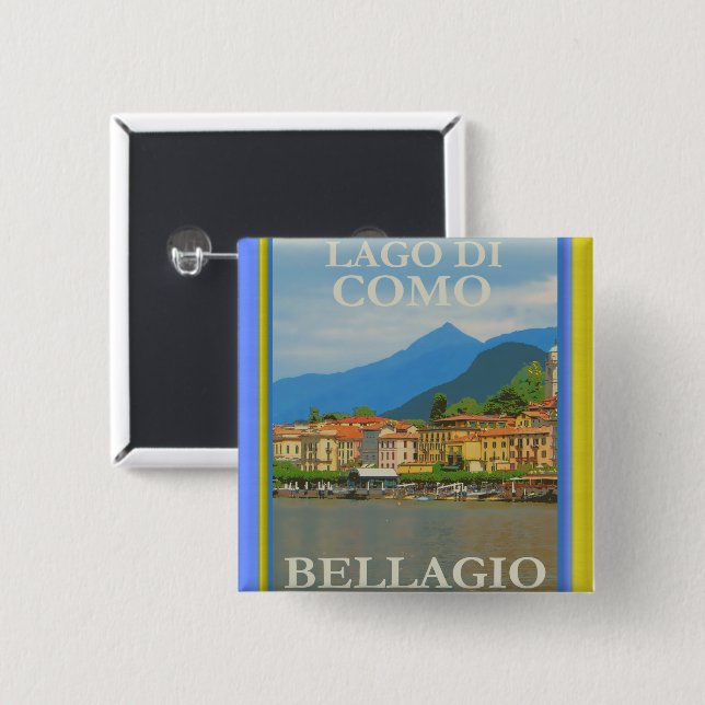 Bellagio Italy Poster Button (Front & Back)