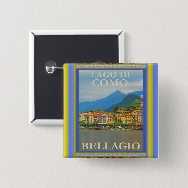 Bellagio Italy Poster Button (Front & Back)