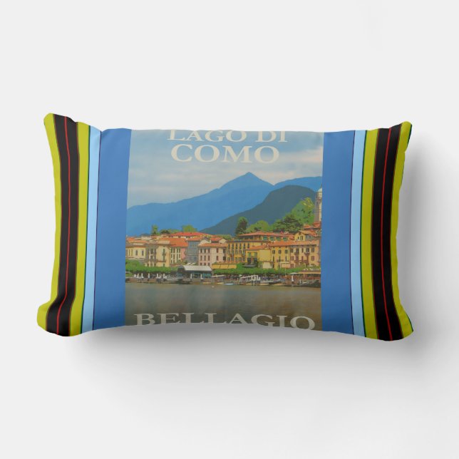 Bellagio Italy Poster Lumbar Pillow (Front)