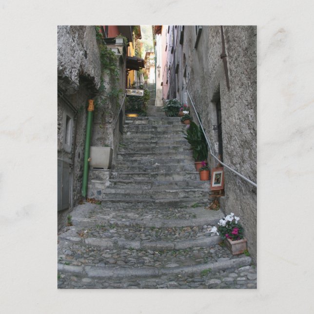 Bellagio, Italy ~ Up Stairs Postcard (Front)