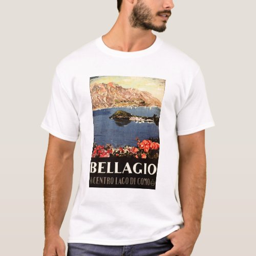 BELLAGIO Lake Como ITALY Scenic Italian Tourism Ad T_Shirt