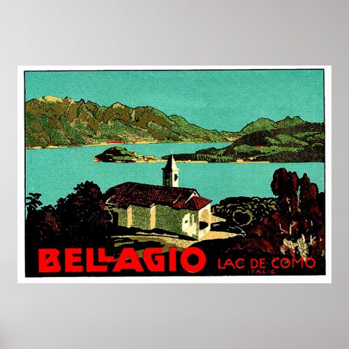 Bellagio landscape Como lake Lombardy Italy Poster